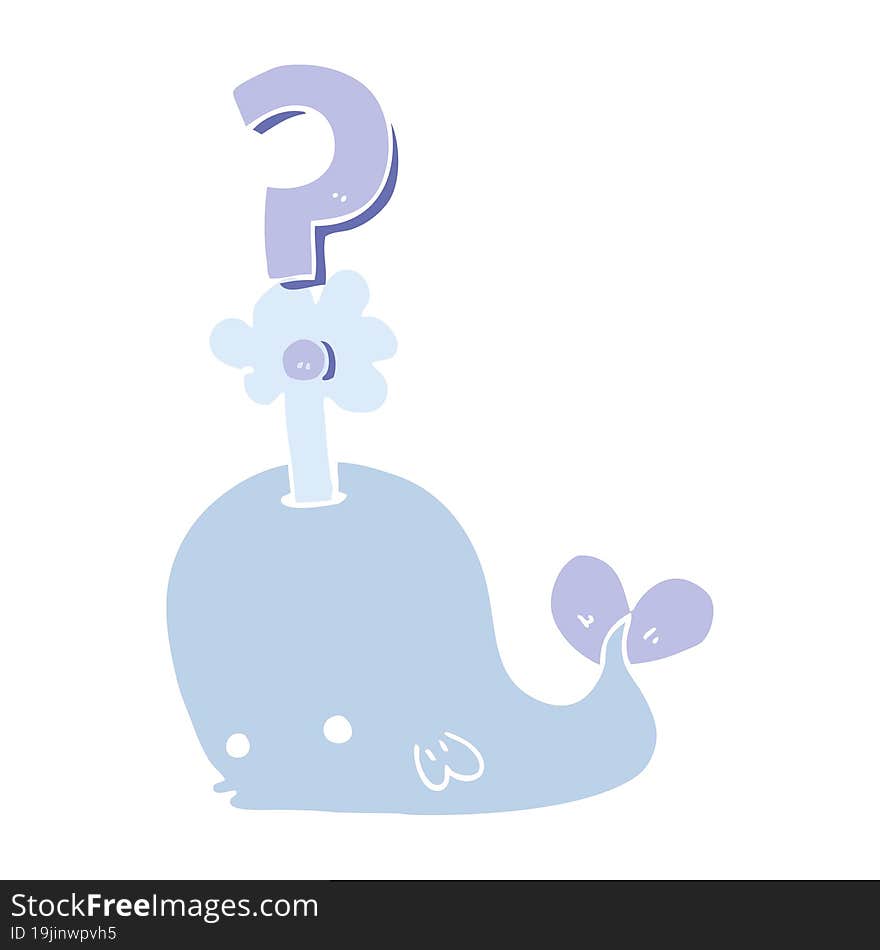 flat color style cartoon curious whale