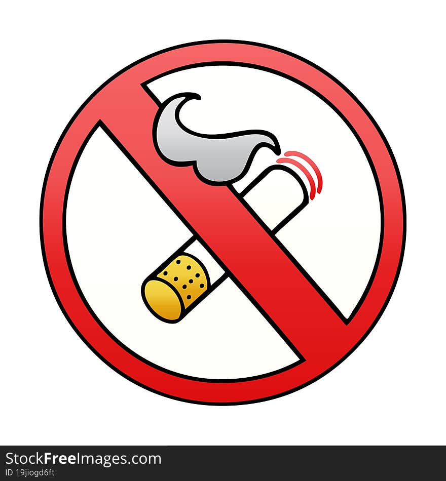 gradient shaded cartoon of a no smoking allowed sign