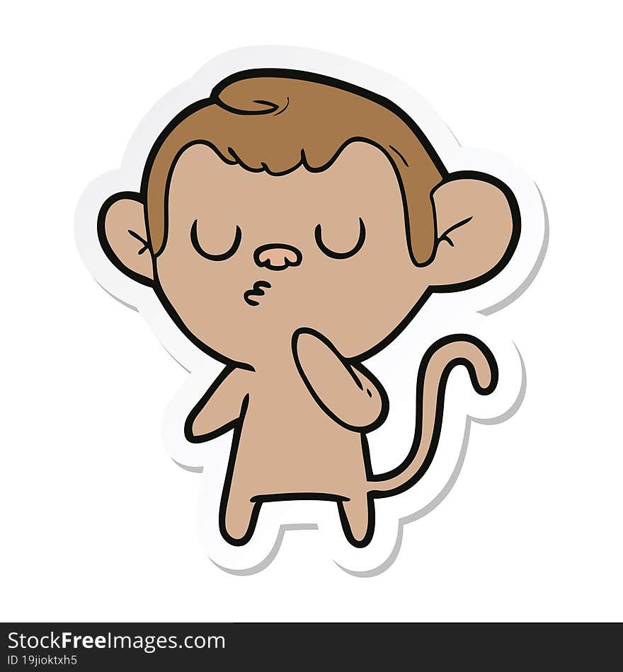 sticker of a cartoon monkey