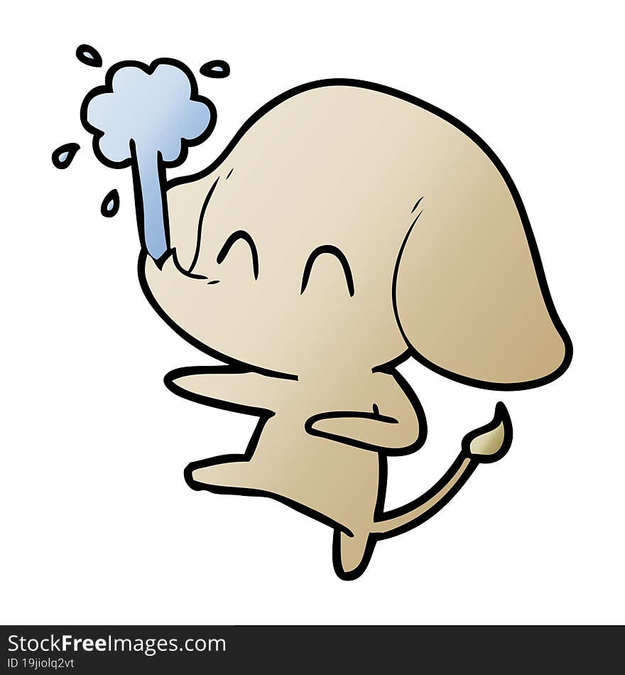 cute cartoon elephant spouting water. cute cartoon elephant spouting water