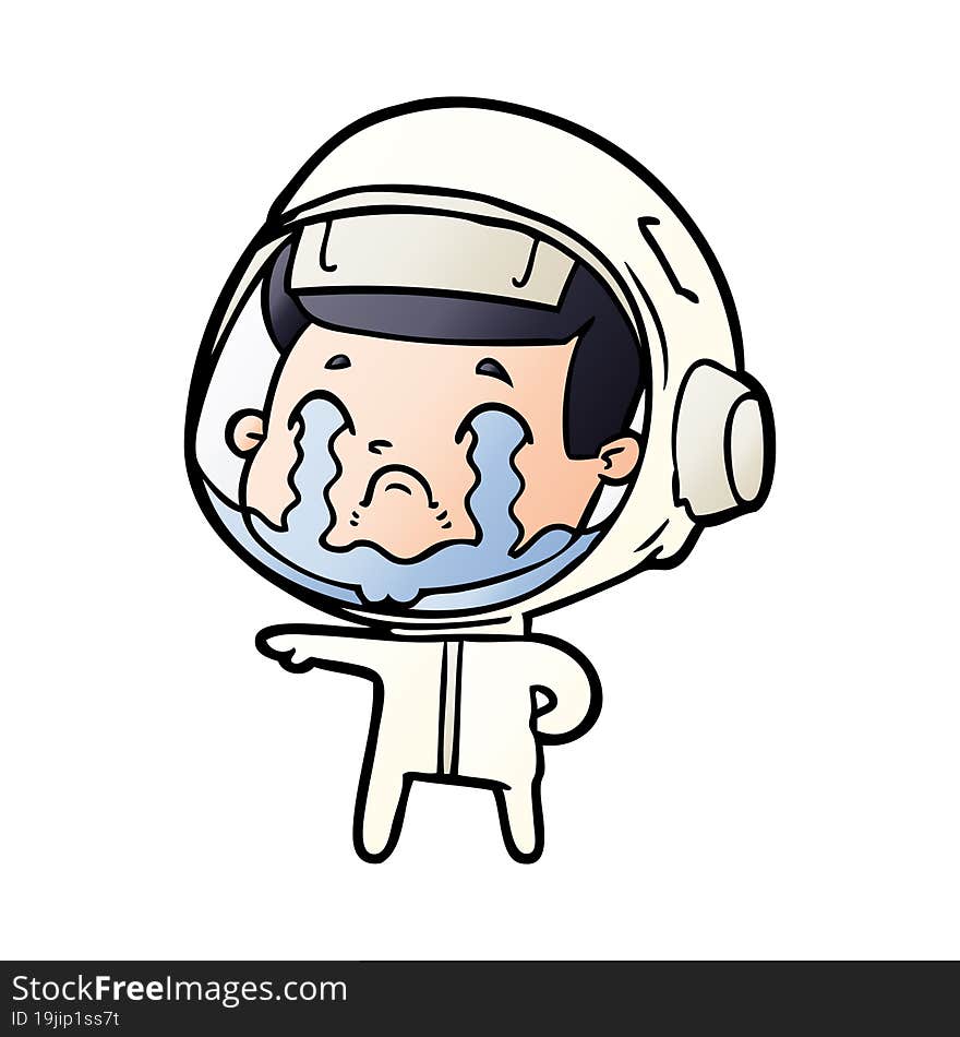 cartoon crying astronaut. cartoon crying astronaut