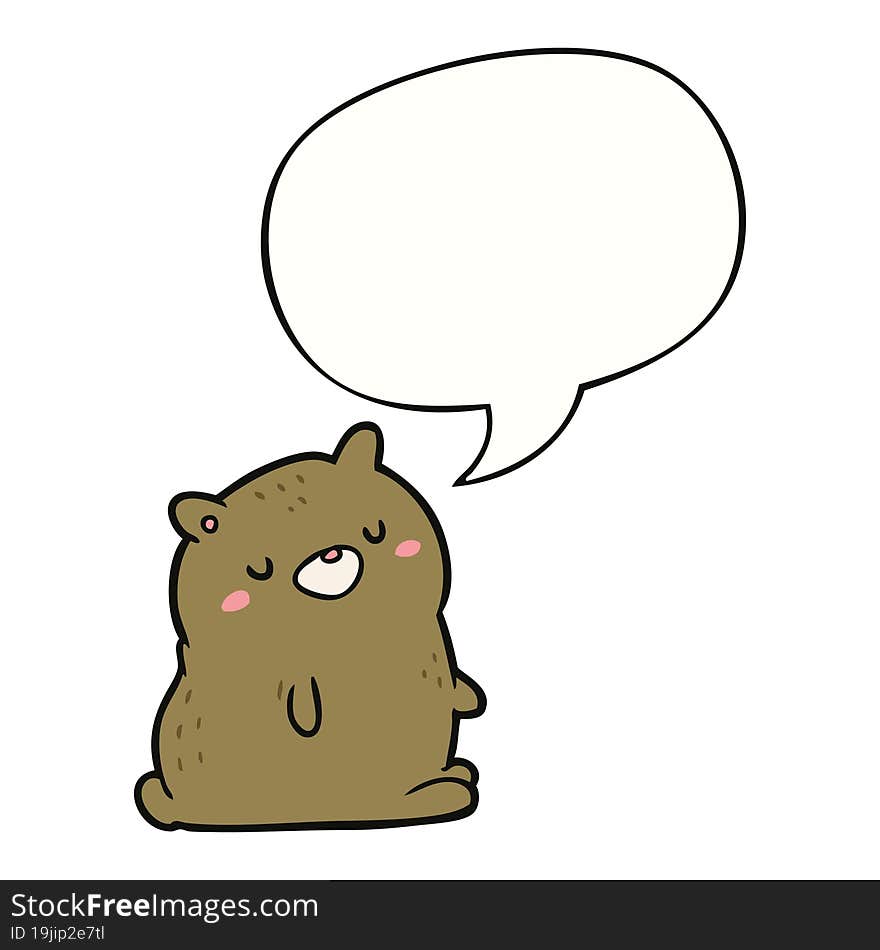 Cute Cartoon Bear And Speech Bubble