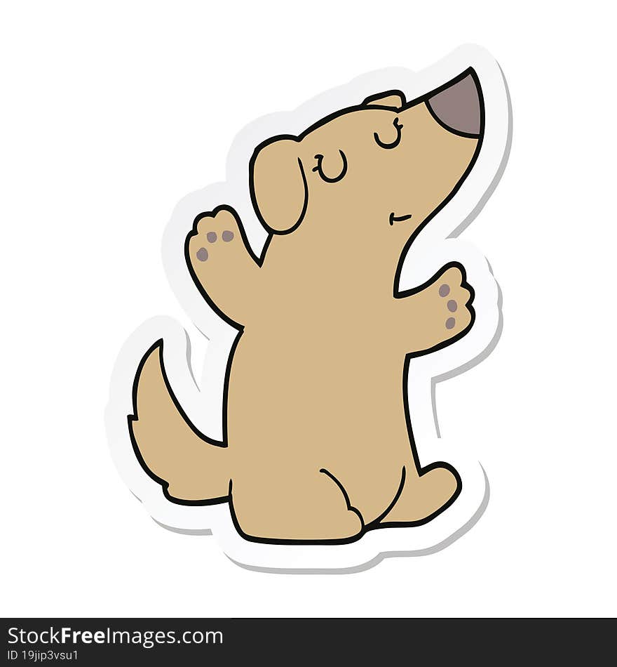 sticker of a cartoon dog