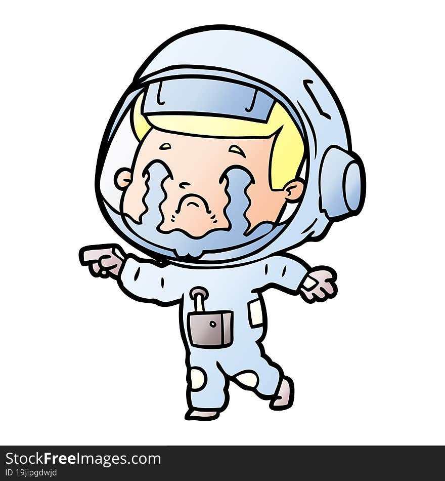 cartoon crying astronaut. cartoon crying astronaut