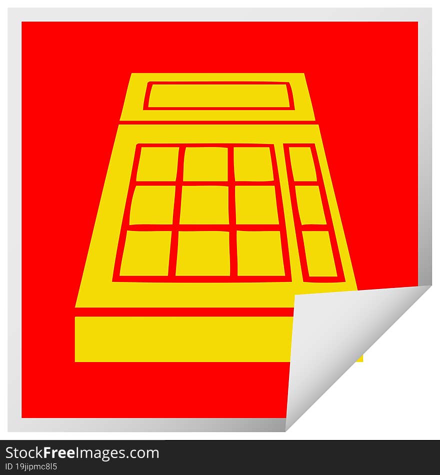 square peeling sticker cartoon school calculator