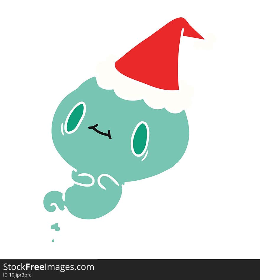 christmas cartoon of kawaii ghost