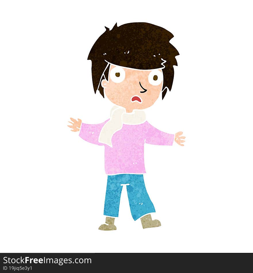 Cartoon Unhappy Boy