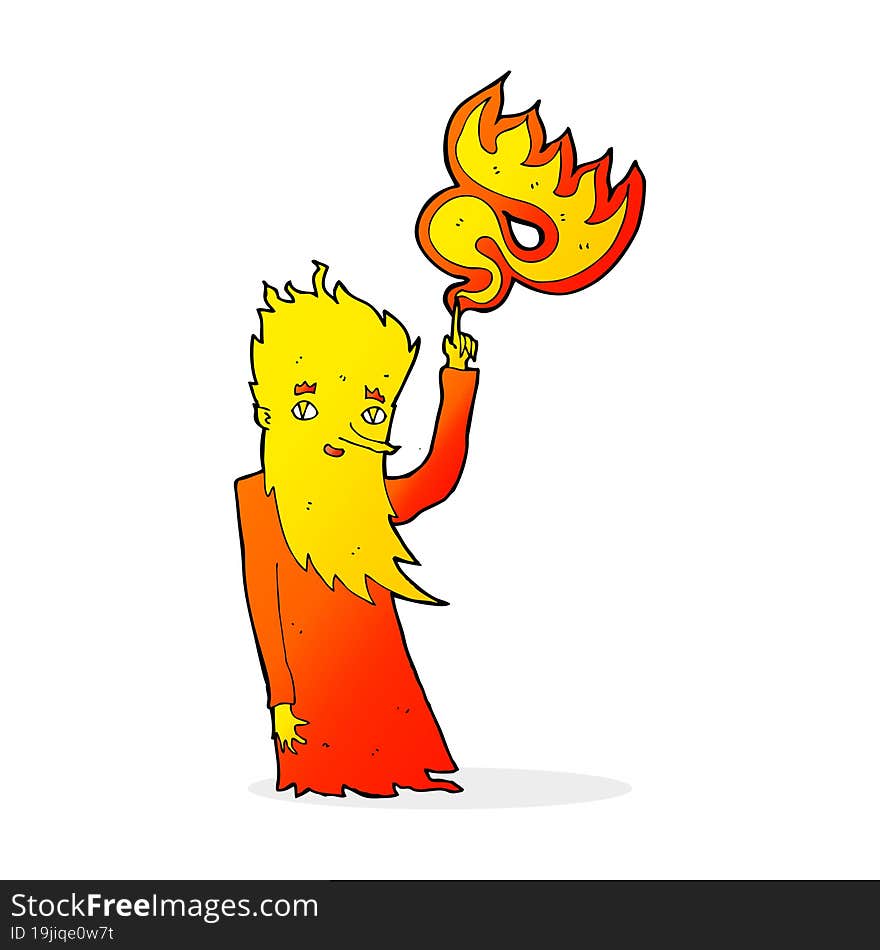 cartoon fire spirit