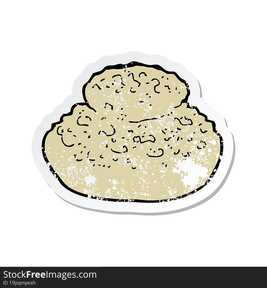 retro distressed sticker of a cartoon bread