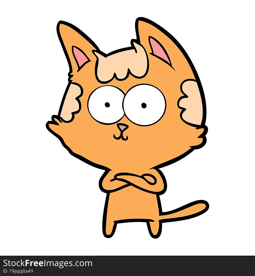 happy cartoon cat. happy cartoon cat