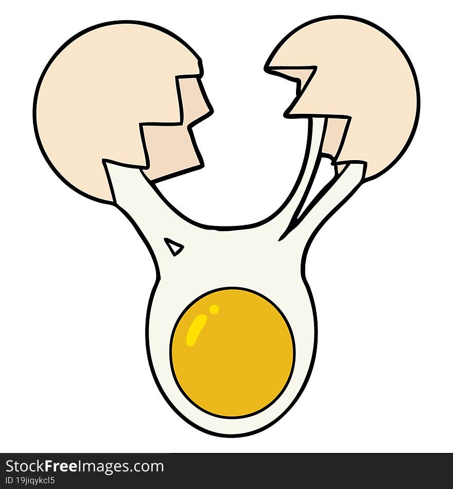 cracked egg cartoon. cracked egg cartoon