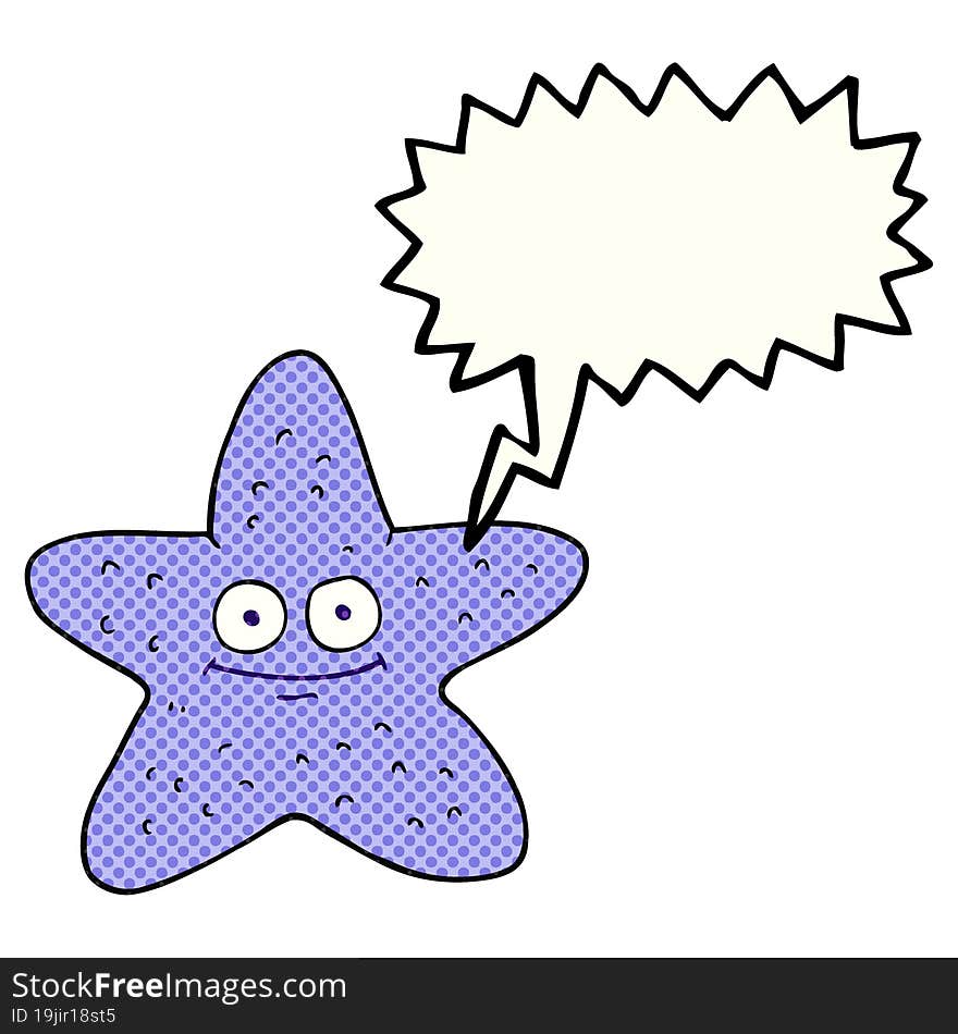 comic book speech bubble cartoon starfish