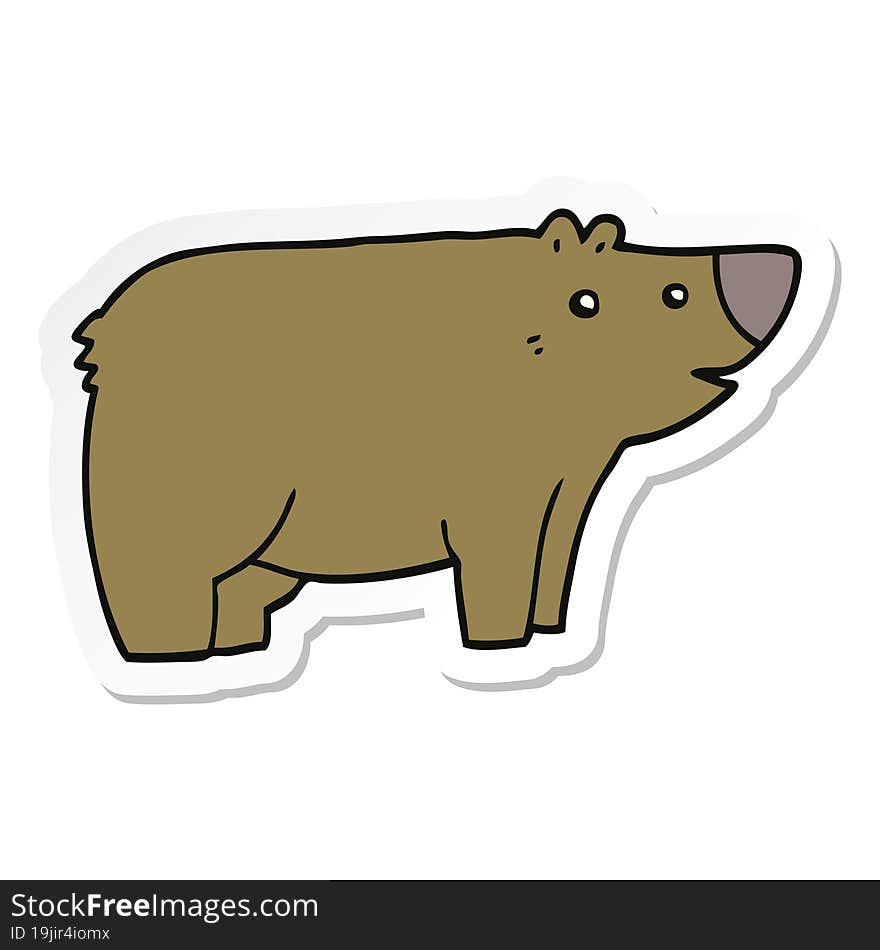 Sticker Of A Cartoon Bear