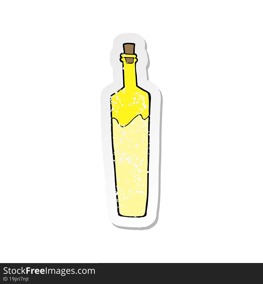 Retro Distressed Sticker Of A Cartoon Posh Bottle