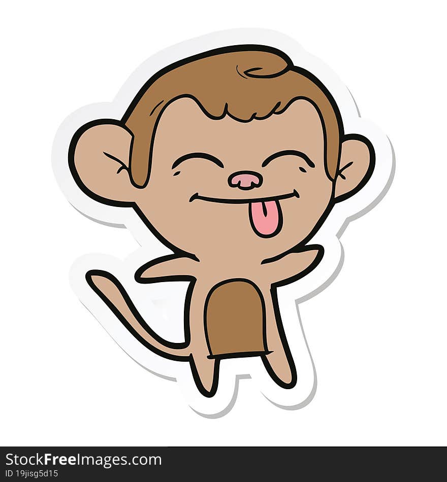 sticker of a funny cartoon monkey