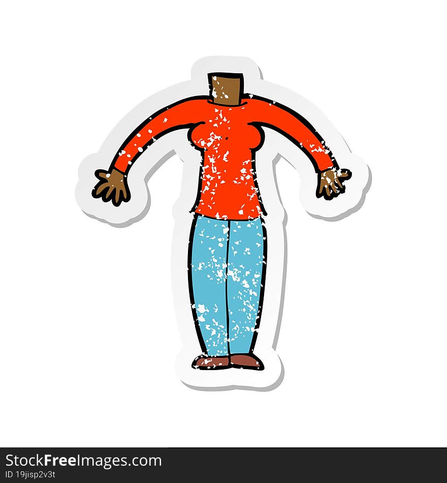 retro distressed sticker of a cartoon body