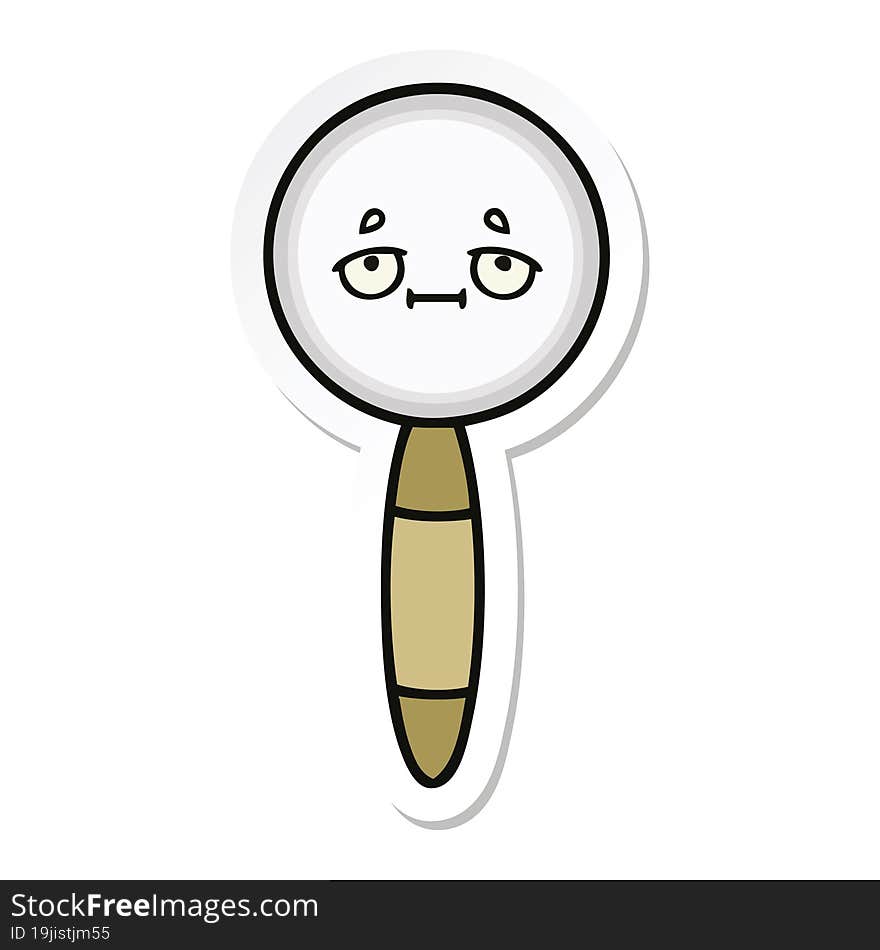 sticker of a cute cartoon magnifying glass