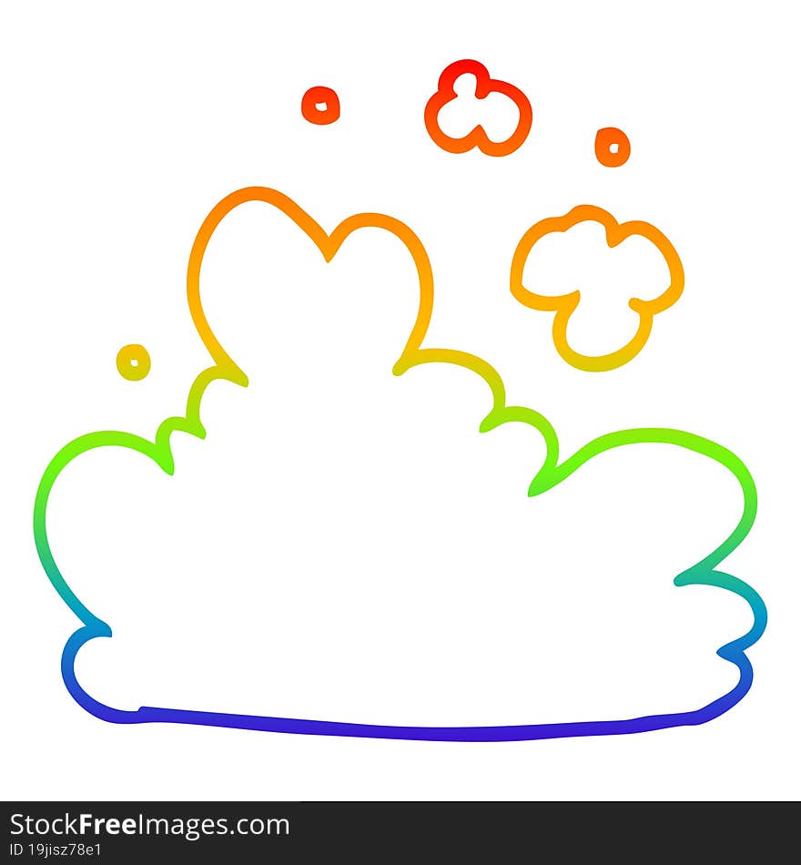 Rainbow Gradient Line Drawing Cartoon Cloud