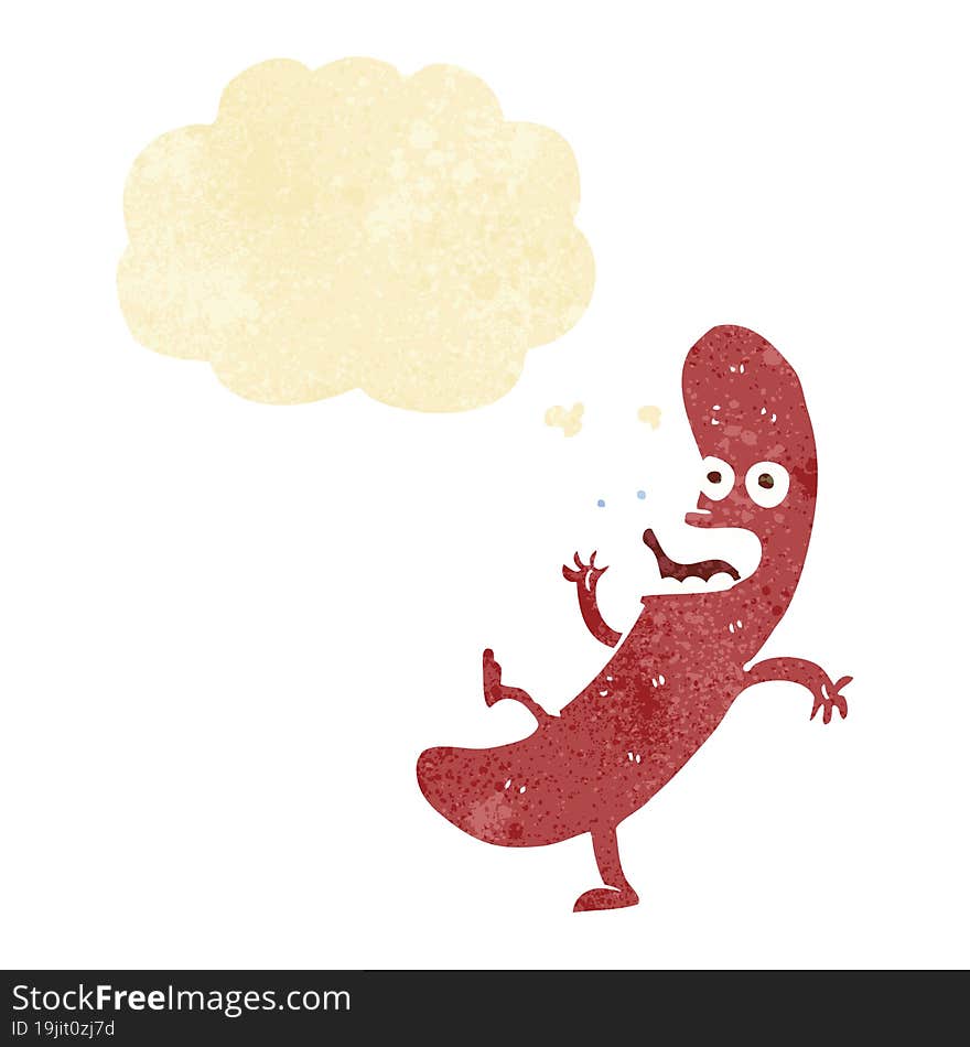 cartoon sausage with thought bubble