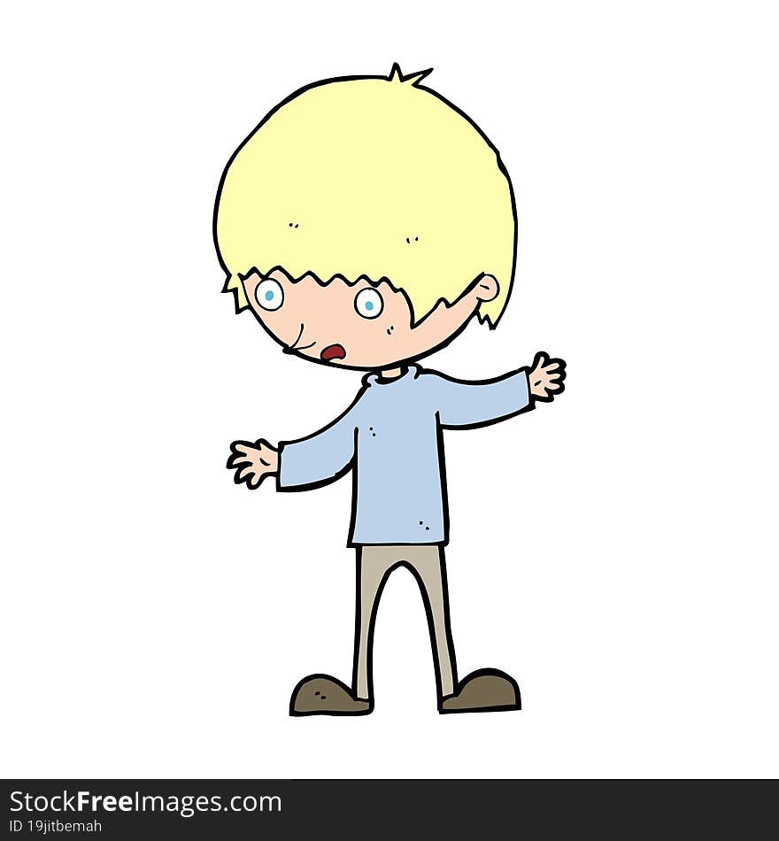 cartoon boy with outstretched arms