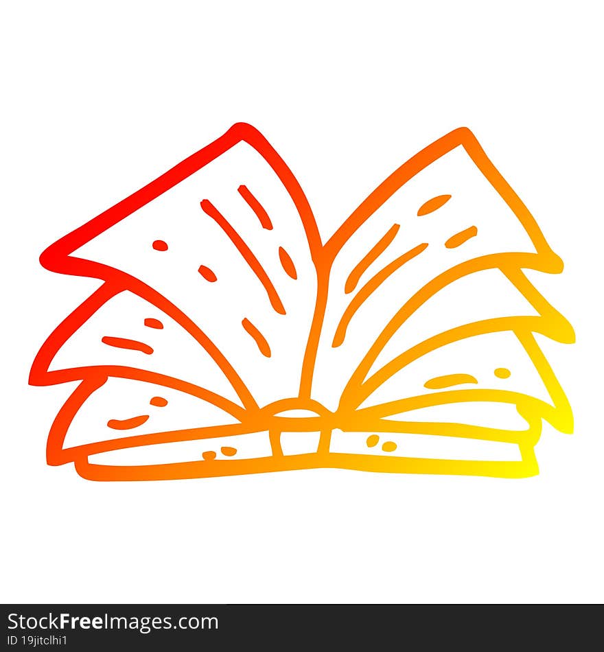 warm gradient line drawing cartoon open book