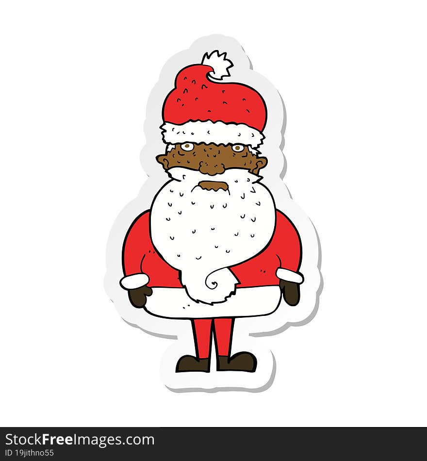 sticker of a cartoon santa claus