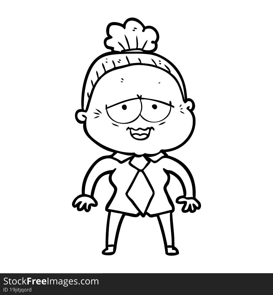 cartoon happy old lady. cartoon happy old lady