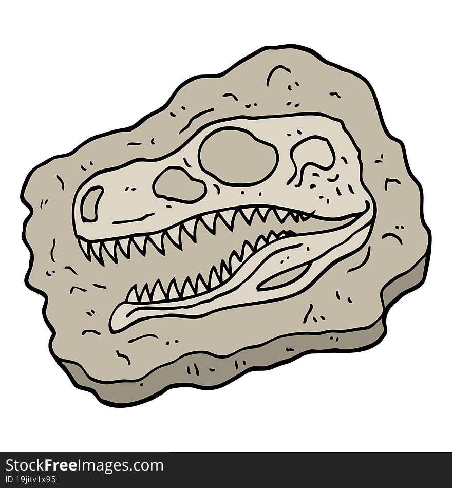 hand drawn doodle style cartoon ancient fossil