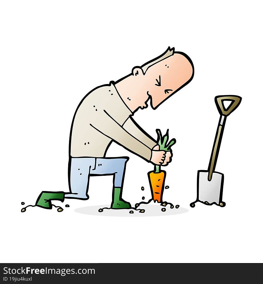 cartoon gardener