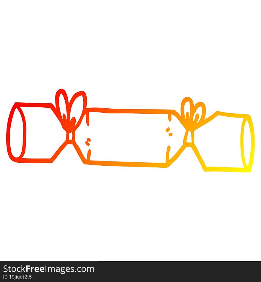 warm gradient line drawing of a cartoon cracker