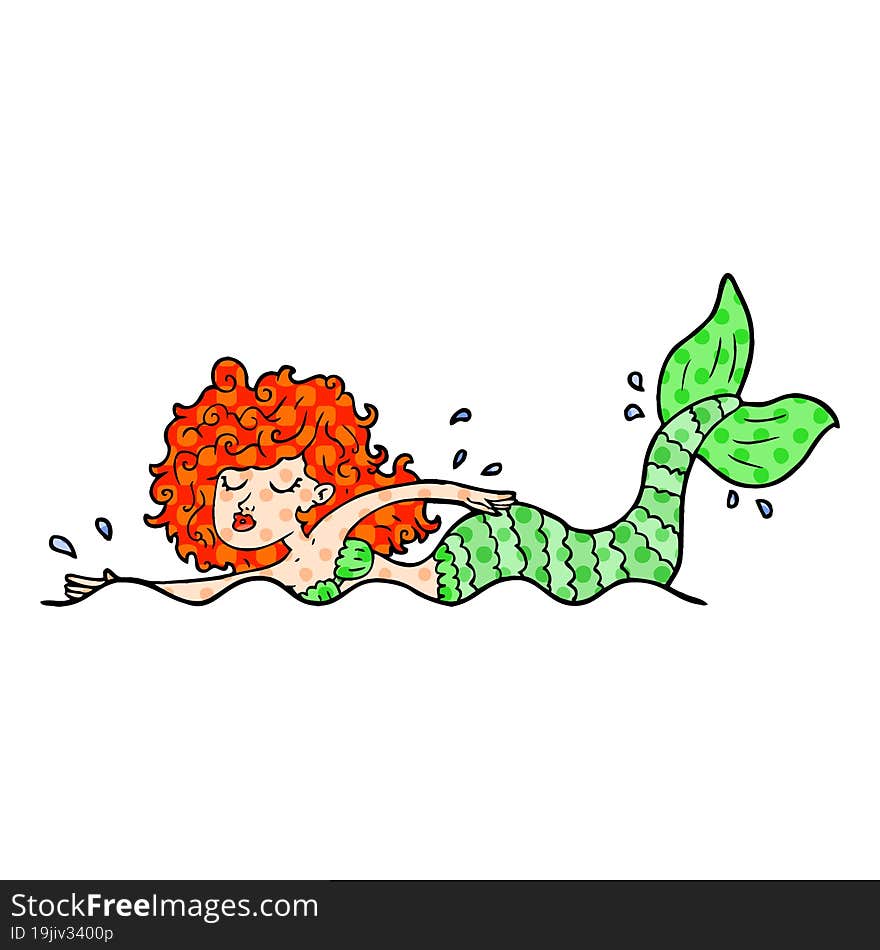 cartoon mermaid. cartoon mermaid