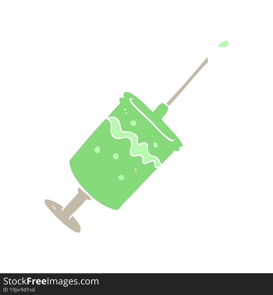 flat color style cartoon syringe needle