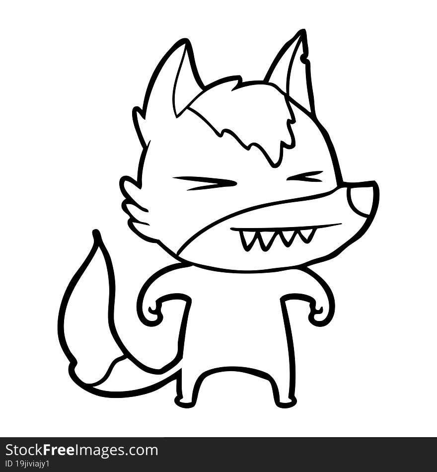 angry wolf cartoon. angry wolf cartoon