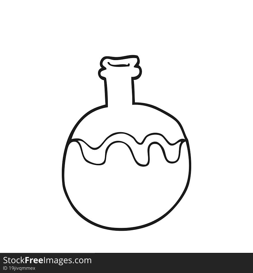 black and white cartoon magic potion