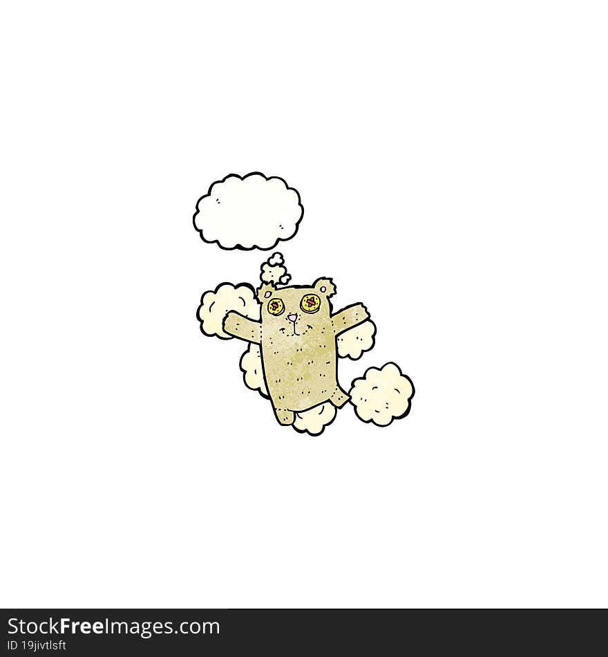 teddy bear with thougth bubble cartoon