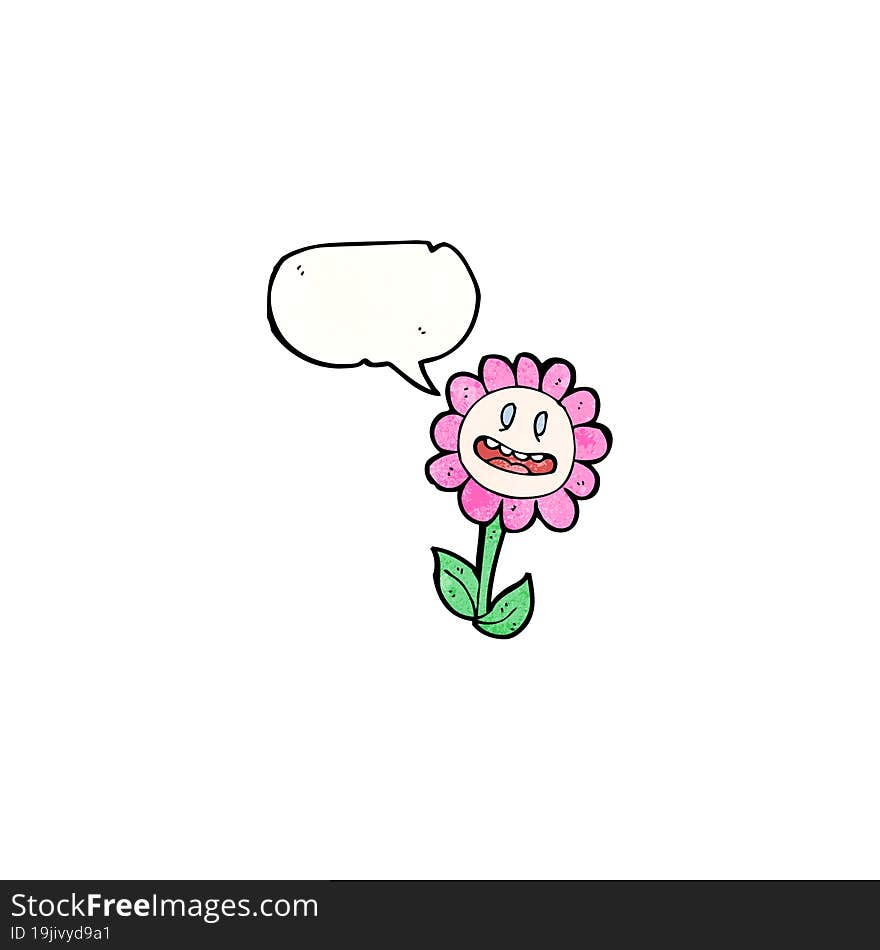 retro cartoon flower