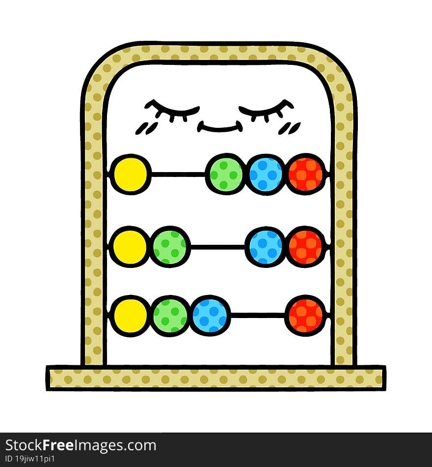 comic book style cartoon abacus