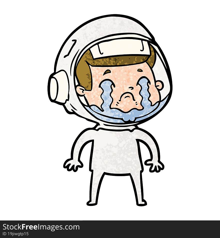 cartoon crying astronaut. cartoon crying astronaut