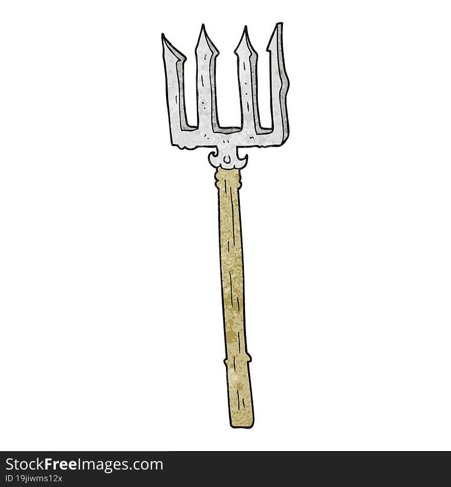 textured cartoon devil fork