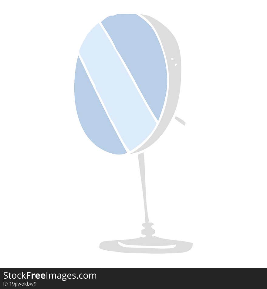 Flat Color Illustration Of A Cartoon Bathroom Mirror