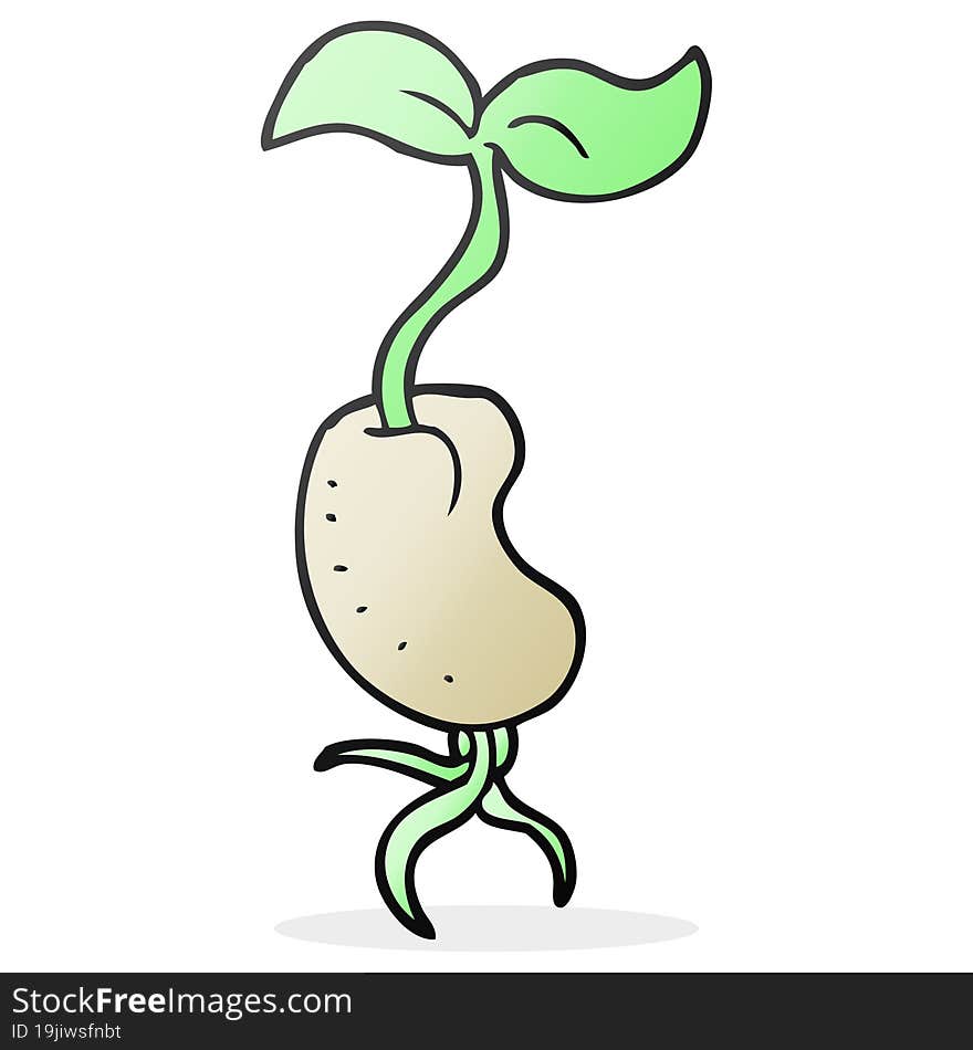 cartoon sprouting seed