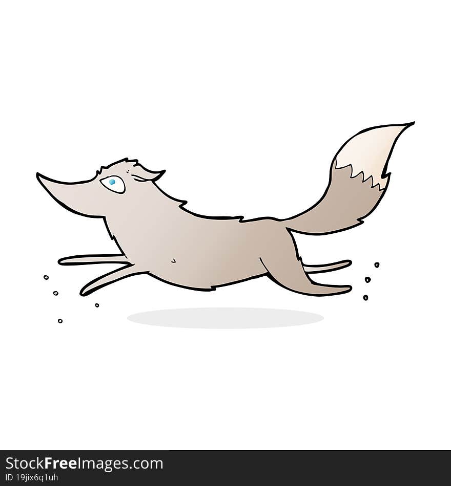 cartoon wolf running