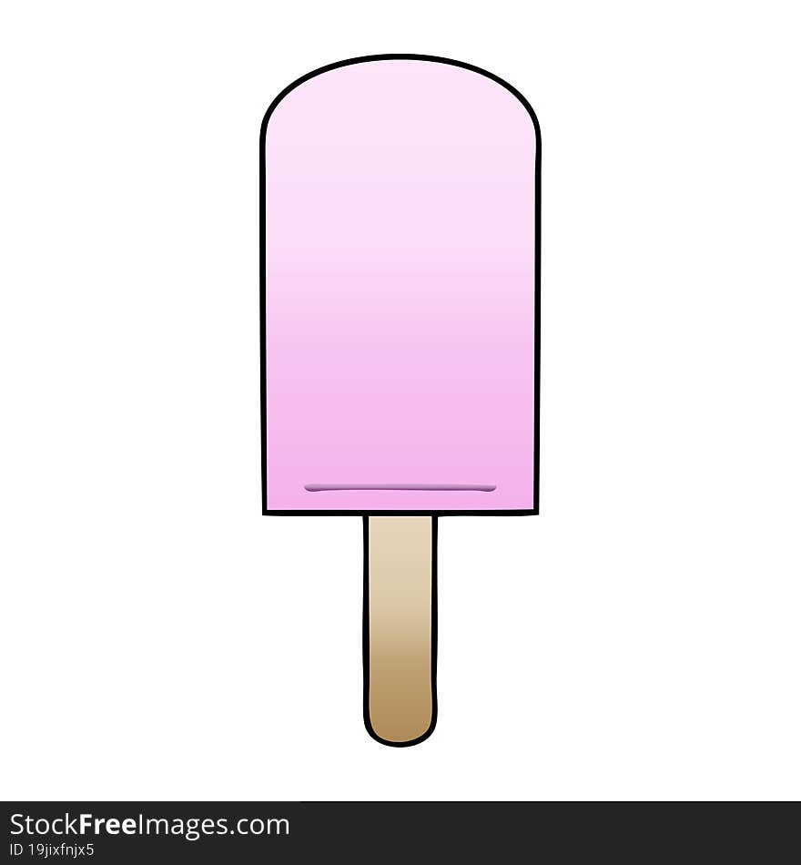 gradient shaded quirky cartoon ice lolly. gradient shaded quirky cartoon ice lolly