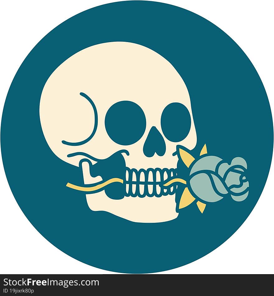 tattoo style icon of a skull