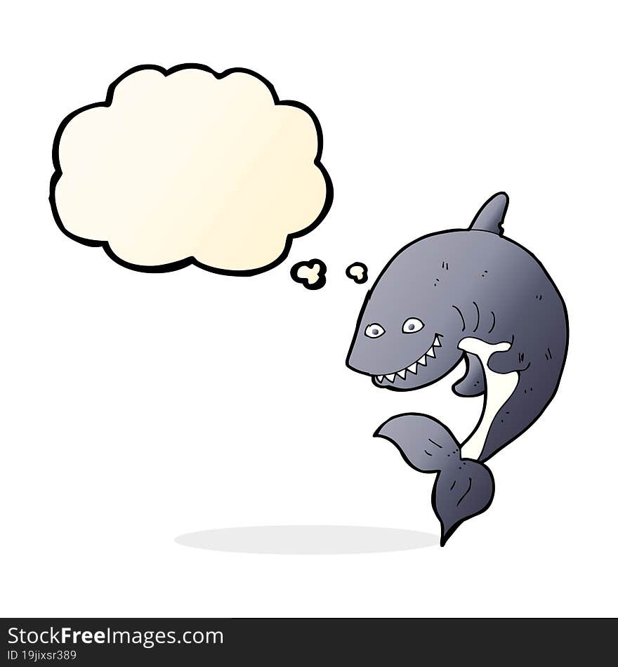 cartoon shark with thought bubble