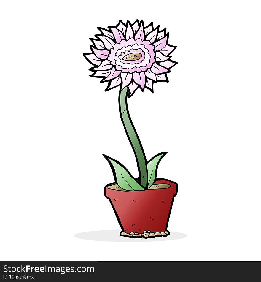 cartoon flower in pot