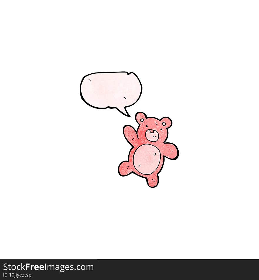 cartoon waving teddy bear