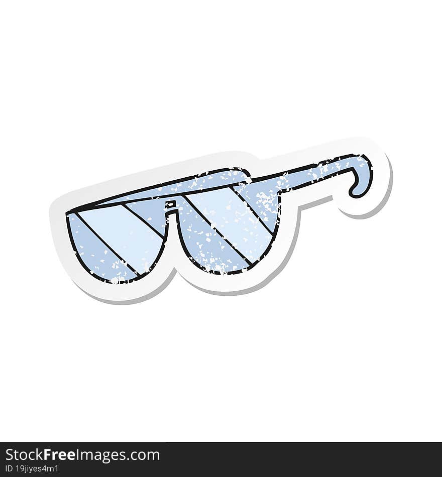 retro distressed sticker of a cartoon glasses