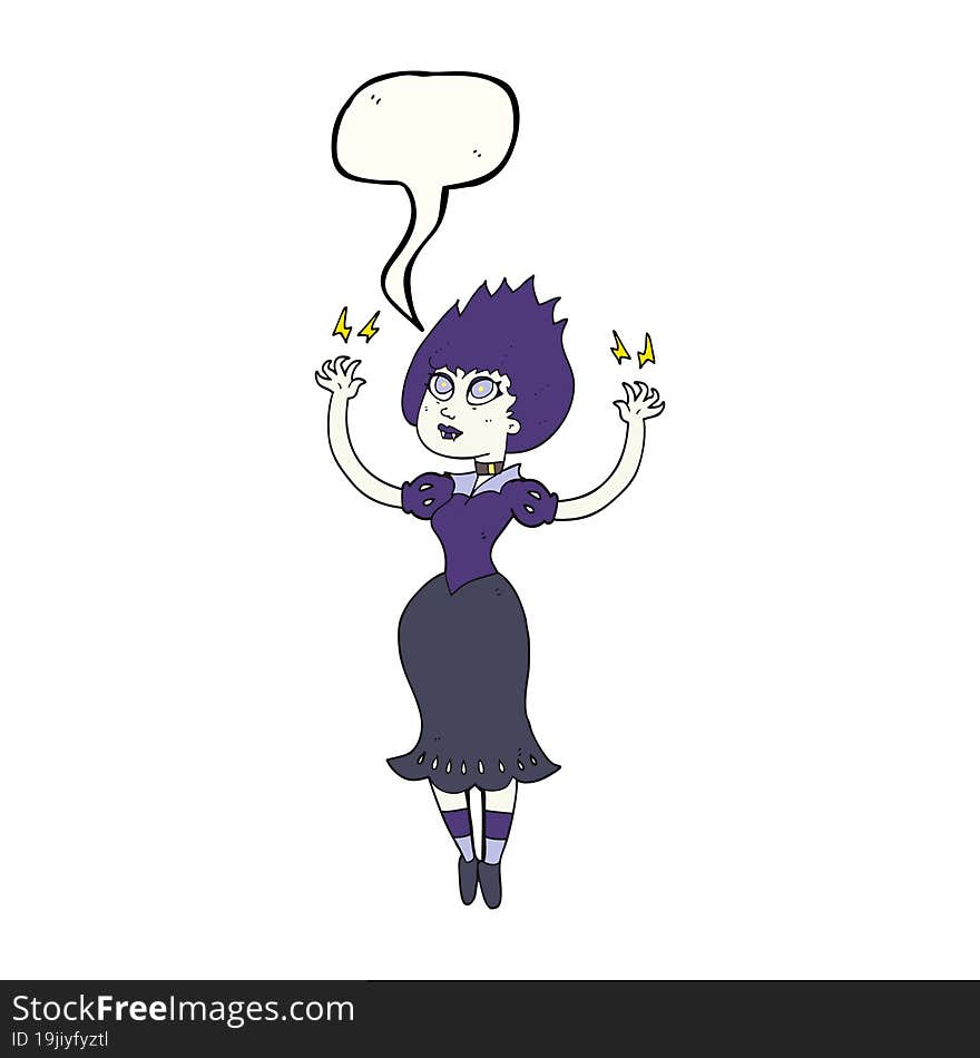 Speech Bubble Cartoon Vampire Girl