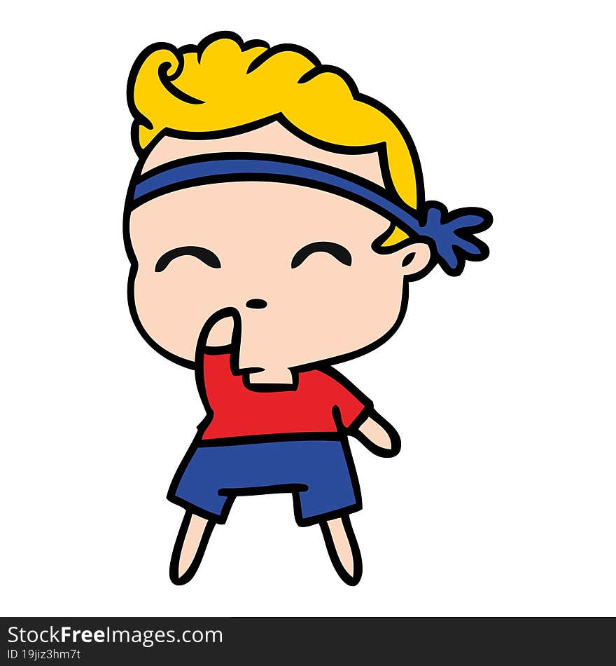 cartoon of kawaii cute fitness boy